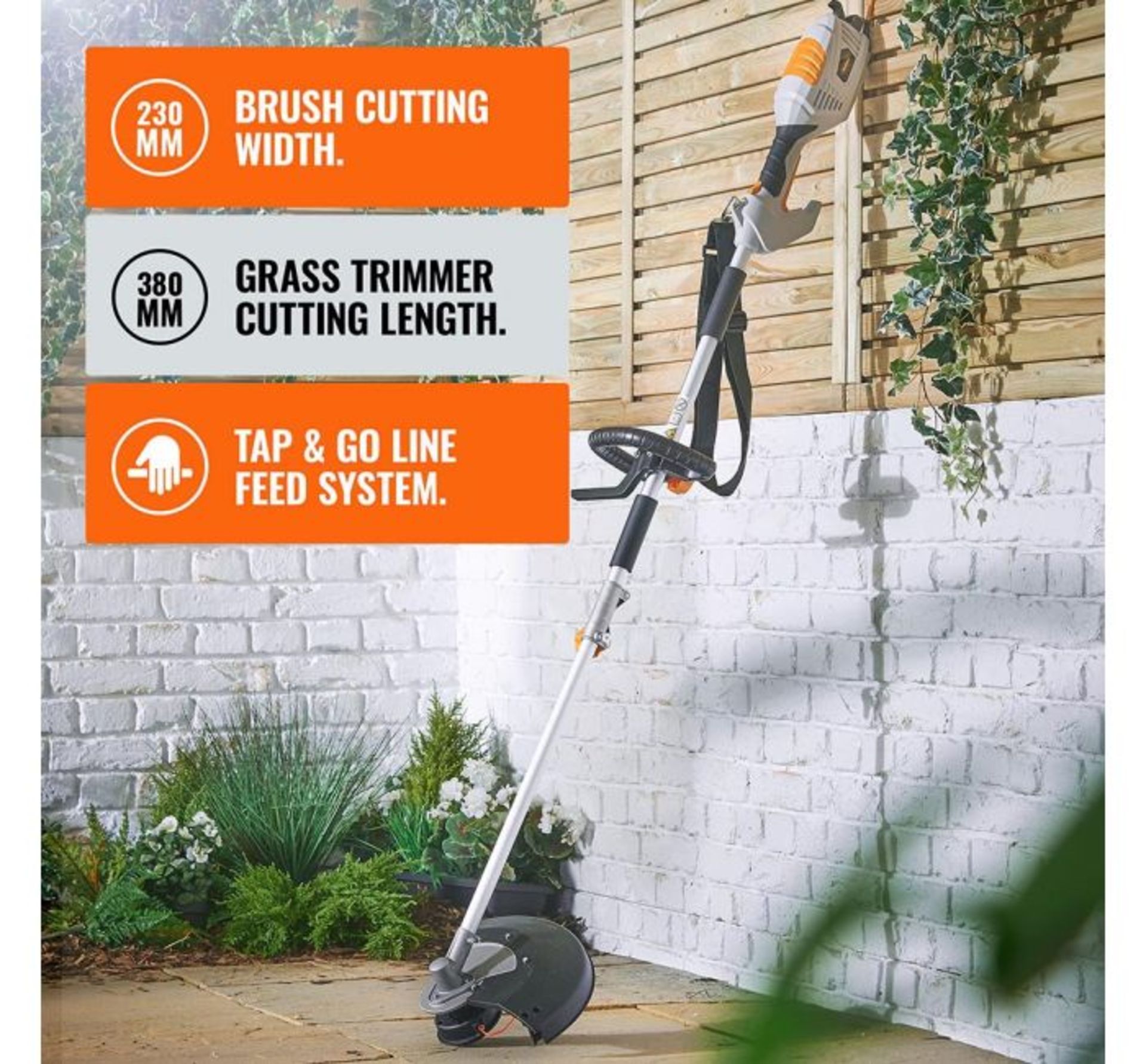 (DD107) Grass Trimmer & Brush Cutter 2-in-1 tool includes a grass trimmer for neatening edges ... - Image 2 of 2