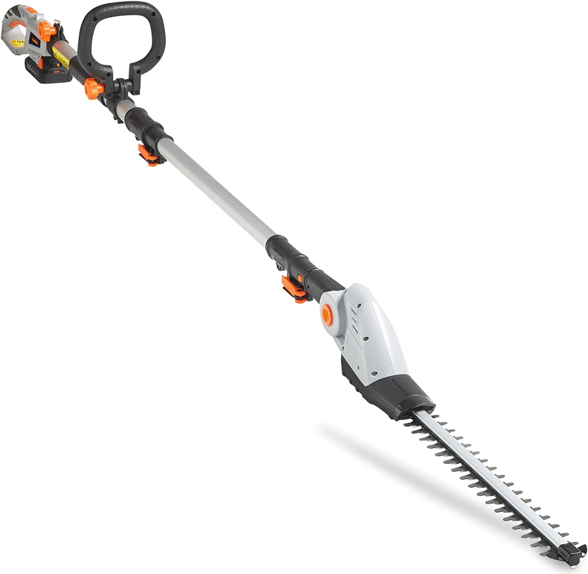 (GE96) Cordless Pole Hedge Trimmer with 20V MAX Battery, Charger, Shoulder Strap & Blade Cover ...