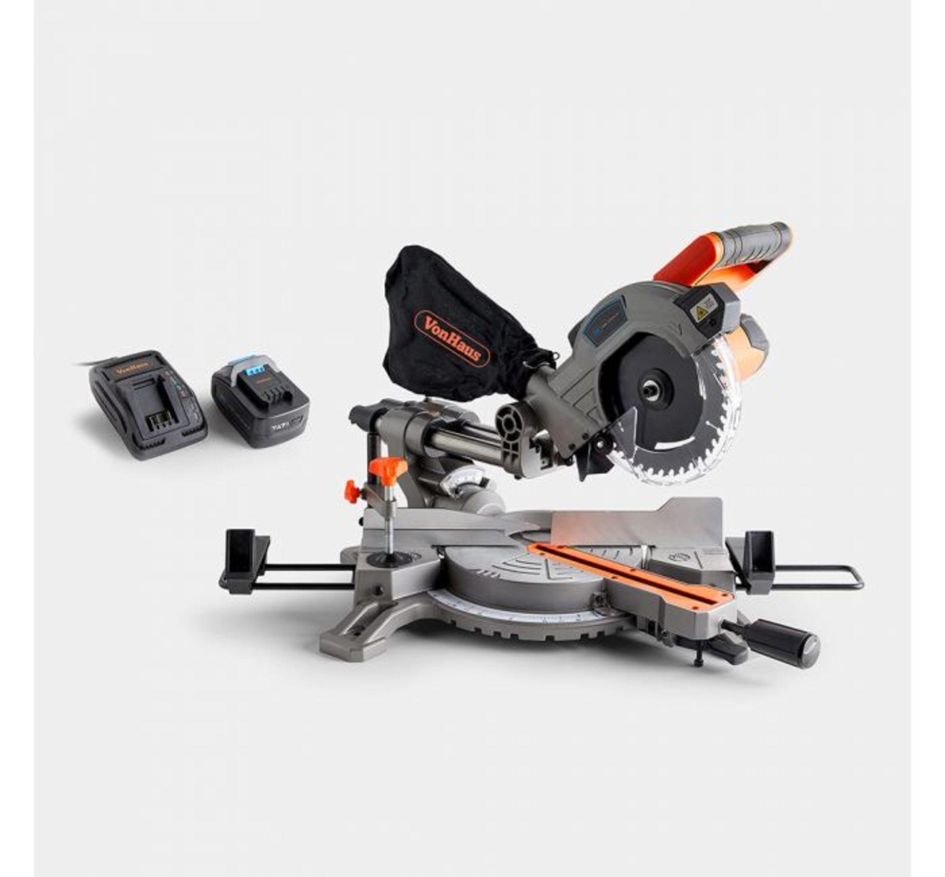 (JH21) 20V MAX Cordless 185mm Mitre Saw 20V Max 2Ah battery included is compatible with other ... - Image 2 of 2