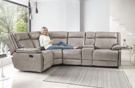 Brand New Boxed Cheltenham Reclining Corner Sofa In Light Grey Leather