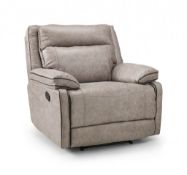 Brand New Boxed Cheltenham Reclining Arm Chair In Light Grey Leather