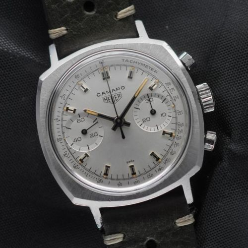 Excellent Condition Vintage Classic Heuer Camaro Ref. 7743 Silver Dial Valjoux 7730 - Image 2 of 12