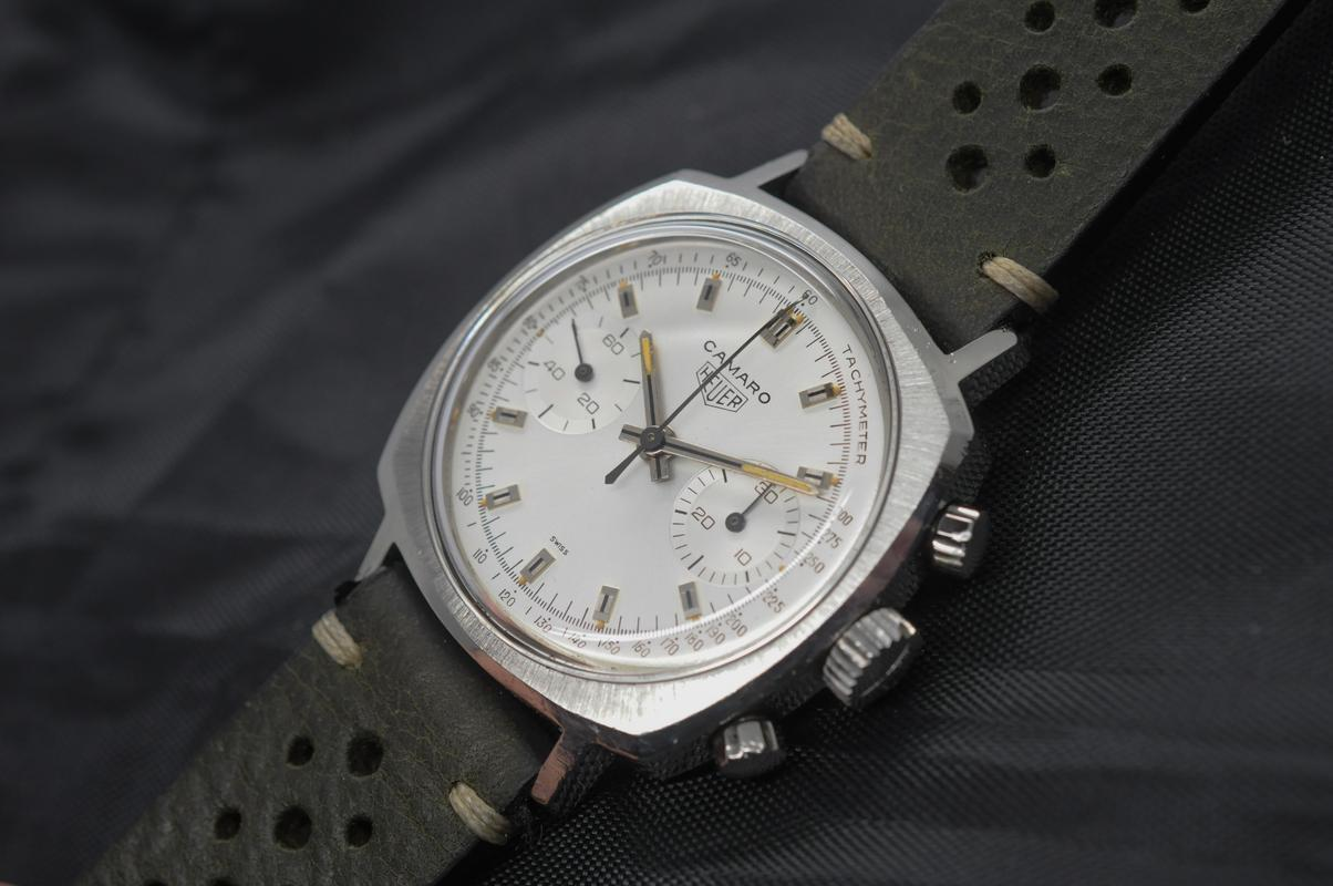 Excellent Condition Vintage Classic Heuer Camaro Ref. 7743 Silver Dial Valjoux 7730 - Image 8 of 12