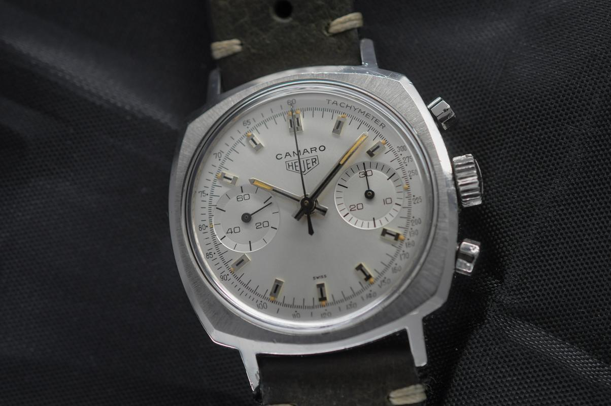 Excellent Condition Vintage Classic Heuer Camaro Ref. 7743 Silver Dial Valjoux 7730 - Image 9 of 12