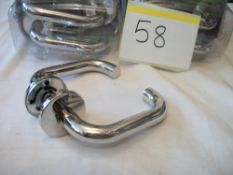 6 Pair x Polished Chrome Lever on Rose Handles