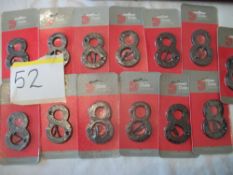 13 x Antique Black Numeral 8