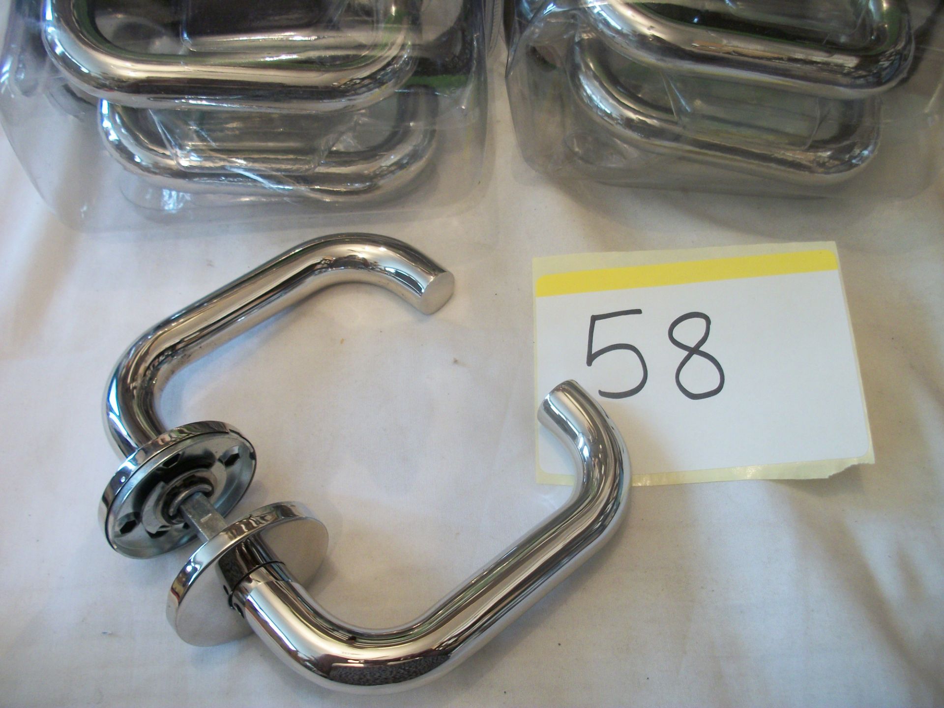 6 Pair x Polished Chrome Lever on Rose Handles - Image 2 of 2