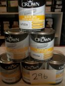 6 x Crown Quick Dry Primer Undercoat White 750ml RRP £12 per tin