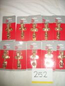 10 x Brass Sash Fastener