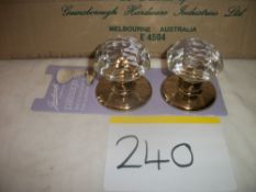 Gainsborough Crystal Knob Set Imported from Australia RRP £45 per Set