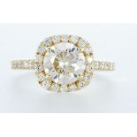 14 kt. Yellow gold - Ring - 2.64 ct Diamond - Diamonds