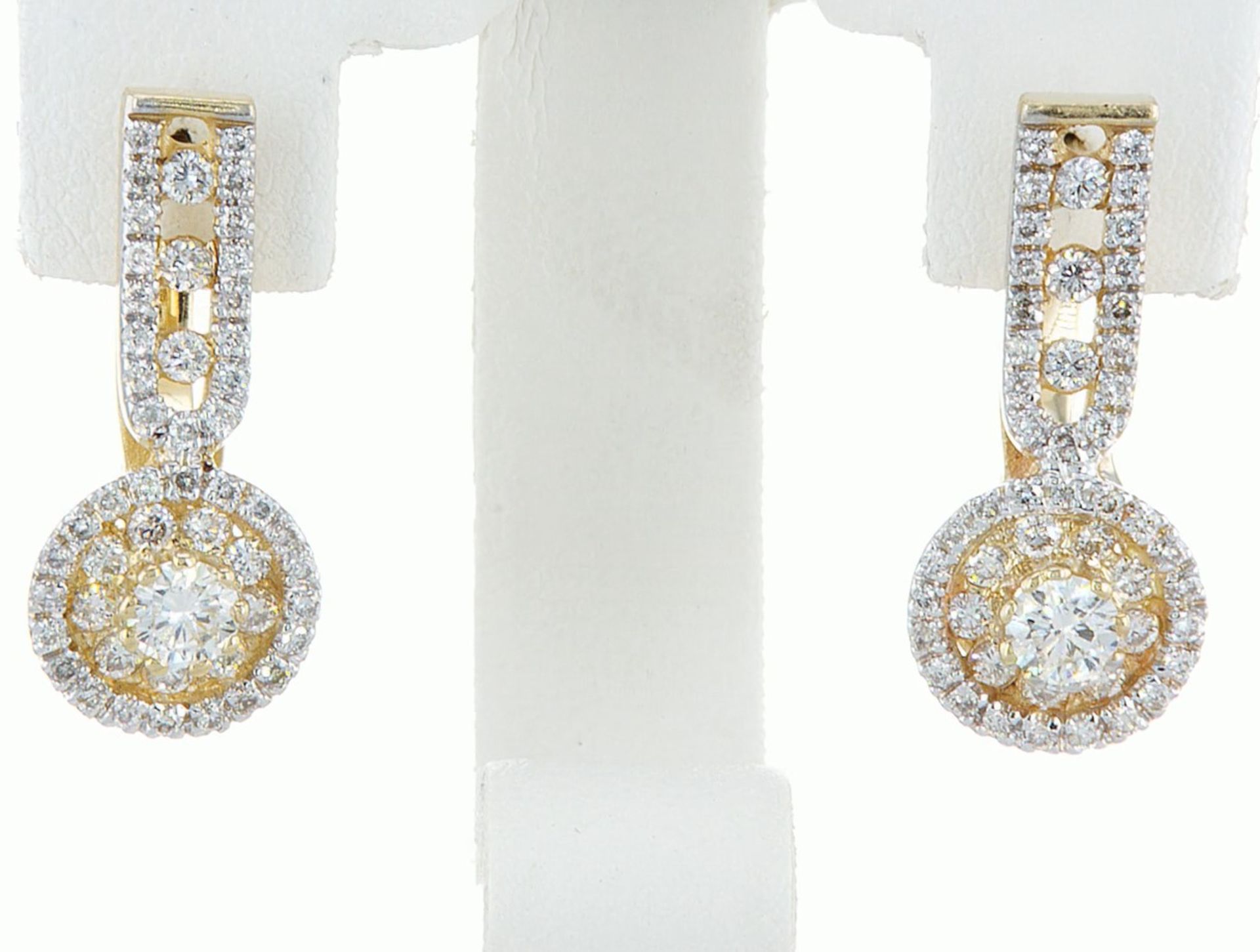 14 kt. White gold - Earrings - 1.46 ct Diamond - Diamonds - Image 4 of 6