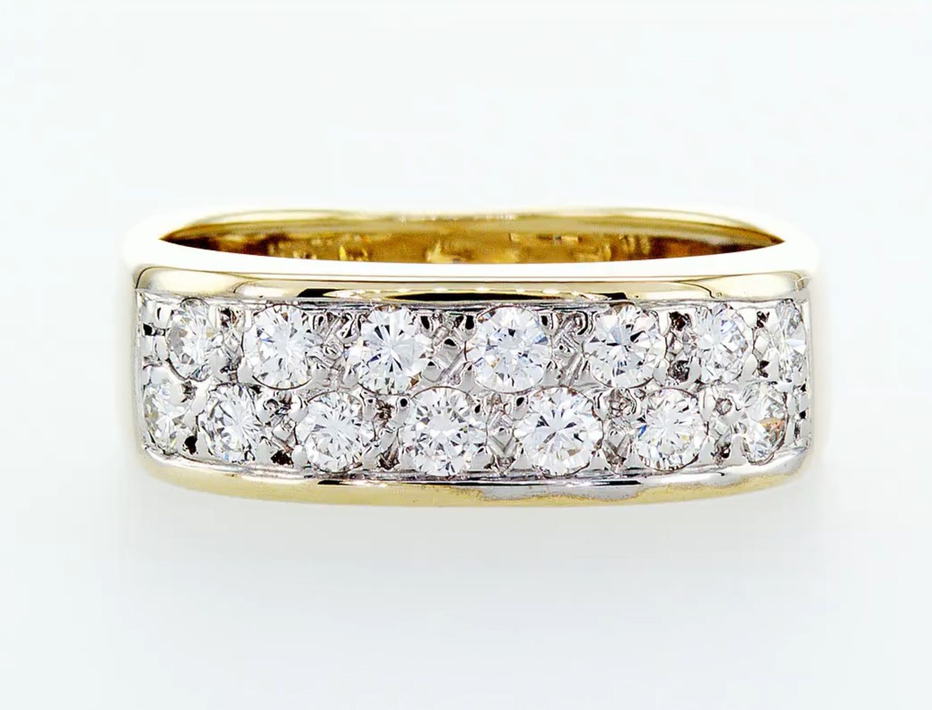 14 kt. White&Yellow gold - Ring Diamond-0.84CTW