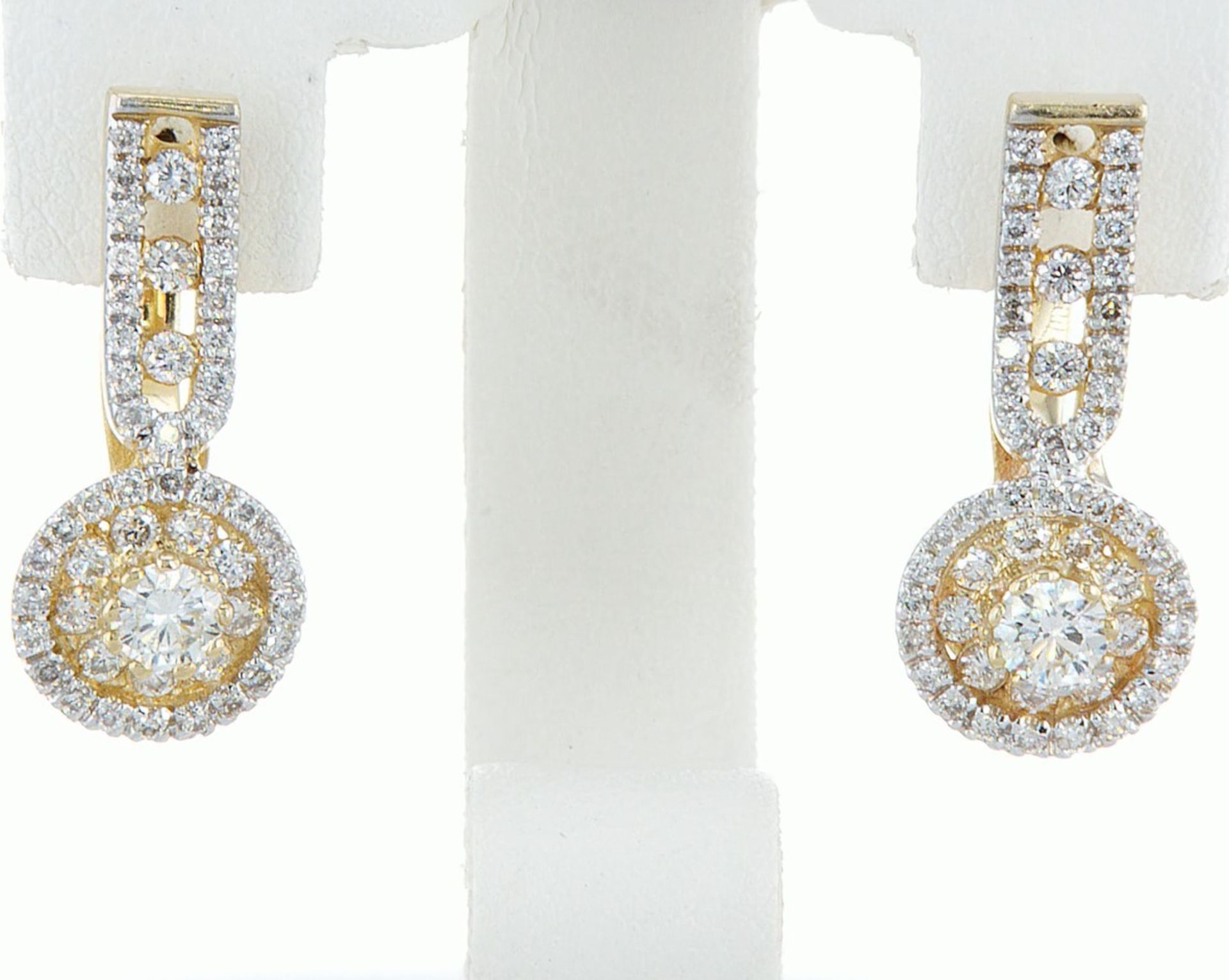 14 kt. White gold - Earrings - 1.46 ct Diamond - Diamonds - Image 2 of 6