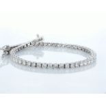 14 kt. White gold - Bracelet Diamond-4.08CTW