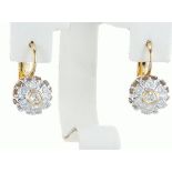 18 kt. White &Yellow gold - Earrings - 0.86 ct Diamond - Diamonds