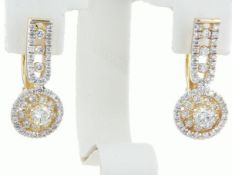 14 kt. White gold - Earrings - 1.46 ct Diamond - Diamonds