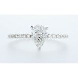 14 kt. White gold - Ring - 0.97 ct Diamond - Diamonds