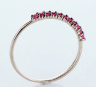 14 kt. Pink gold - Ring - 0.23 ct Ruby - Diamonds