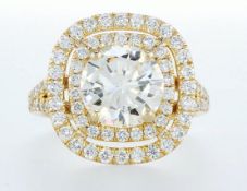 14 kt. Yellow gold - Ring - 3.54 ct Diamond - Diamonds