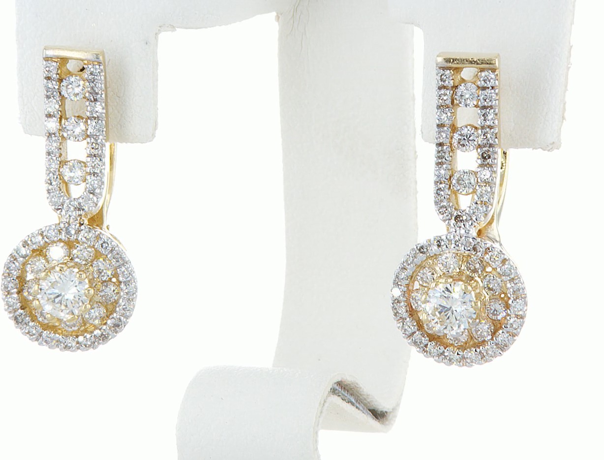 14 kt. White gold - Earrings - 1.46 ct Diamond - Diamonds - Image 3 of 6