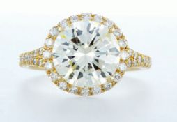 14 kt. Yellow gold - Ring - 4.58 ct Diamond - Diamonds