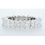 14 kt. White gold Eternity - Ring - 4.43 ct Diamond - Diamonds