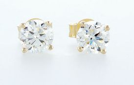 14 kt. Yellow gold - Earrings - 1.40 ct Diamond - Diamonds