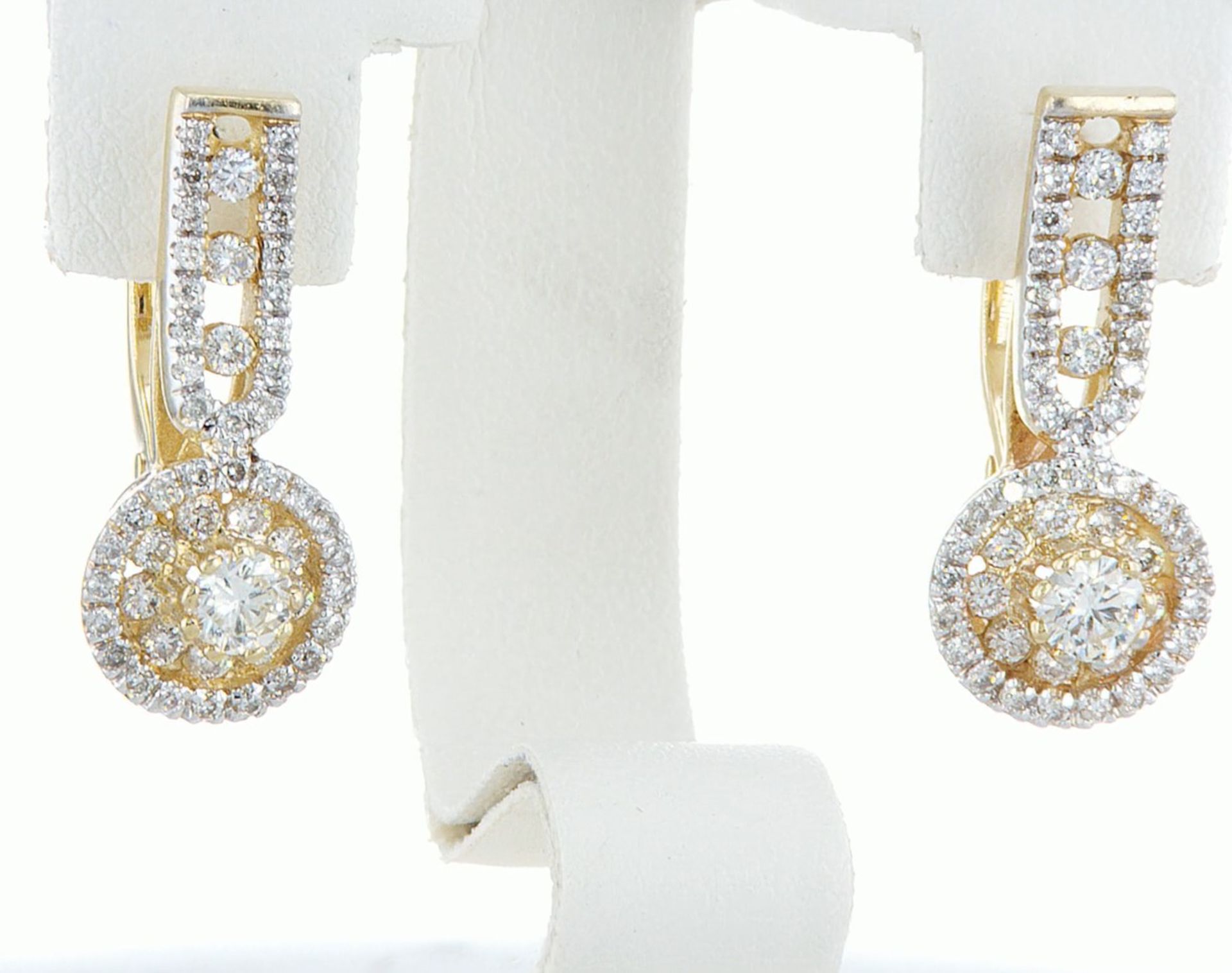 14 kt. White gold - Earrings - 1.46 ct Diamond - Diamonds - Image 5 of 6