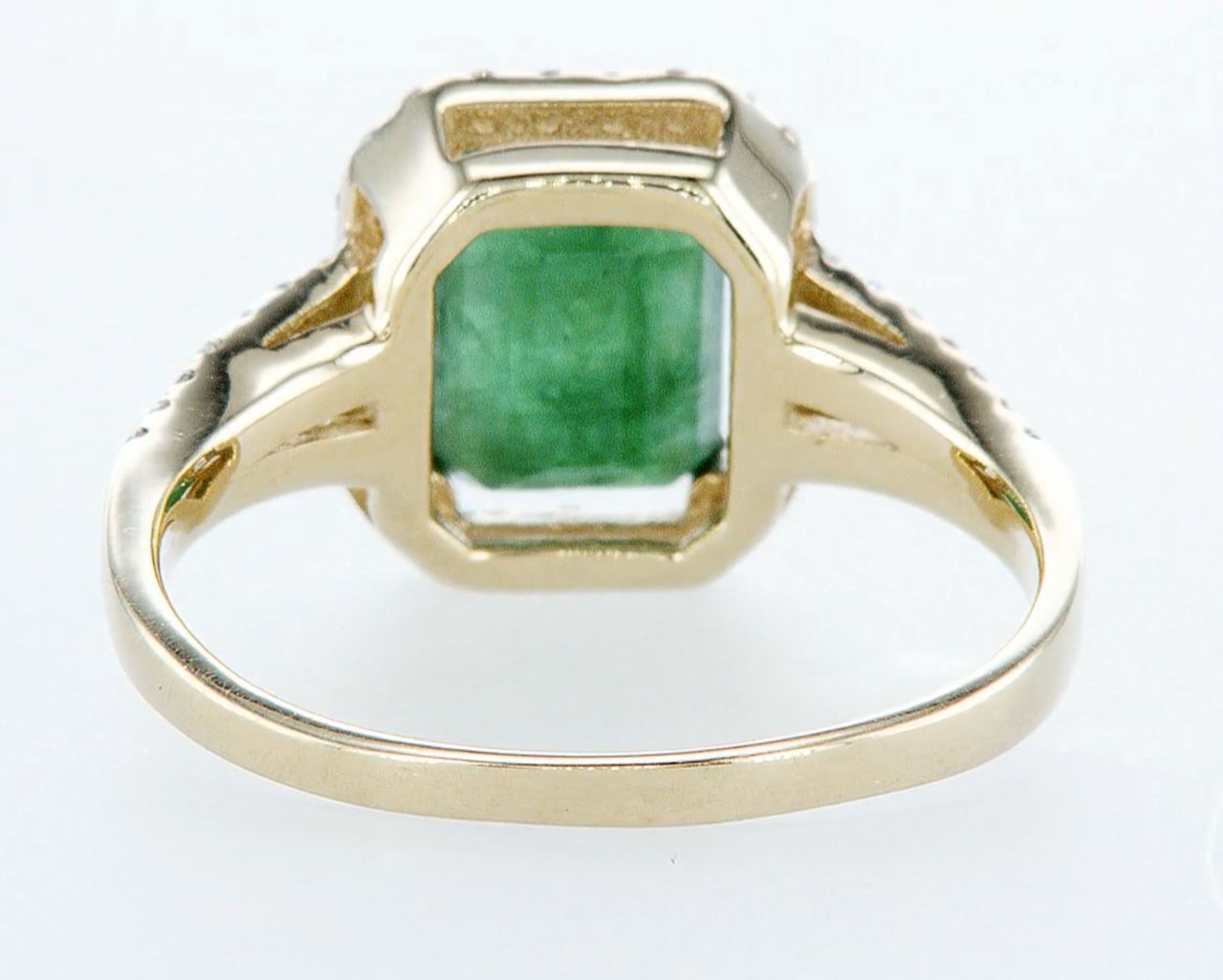 14 kt. White gold, Yellow gold - Ring - 2.01 ct Emerald - Diamonds - Image 4 of 7