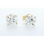 14 kt. Yellow gold - Earrings - 1.40 ct Diamond - GIA CERTS