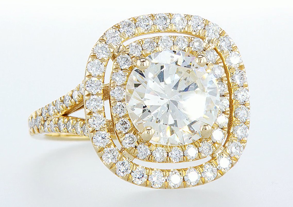 14 kt. Yellow gold - Ring - 3.54 ct Diamond - Diamonds - Image 3 of 8