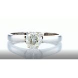 14K White gold ring 1.05CTW