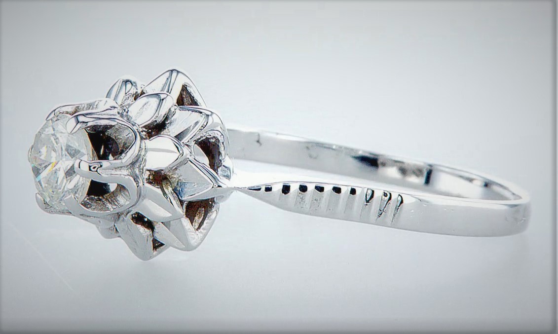 14 kt. White gold - Ring Diamond-0.45CTW - Image 2 of 5