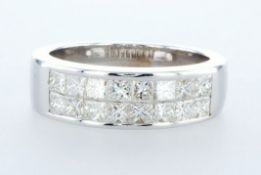 14 kt. White gold - Ring - 1.28 ct Diamond - Diamonds