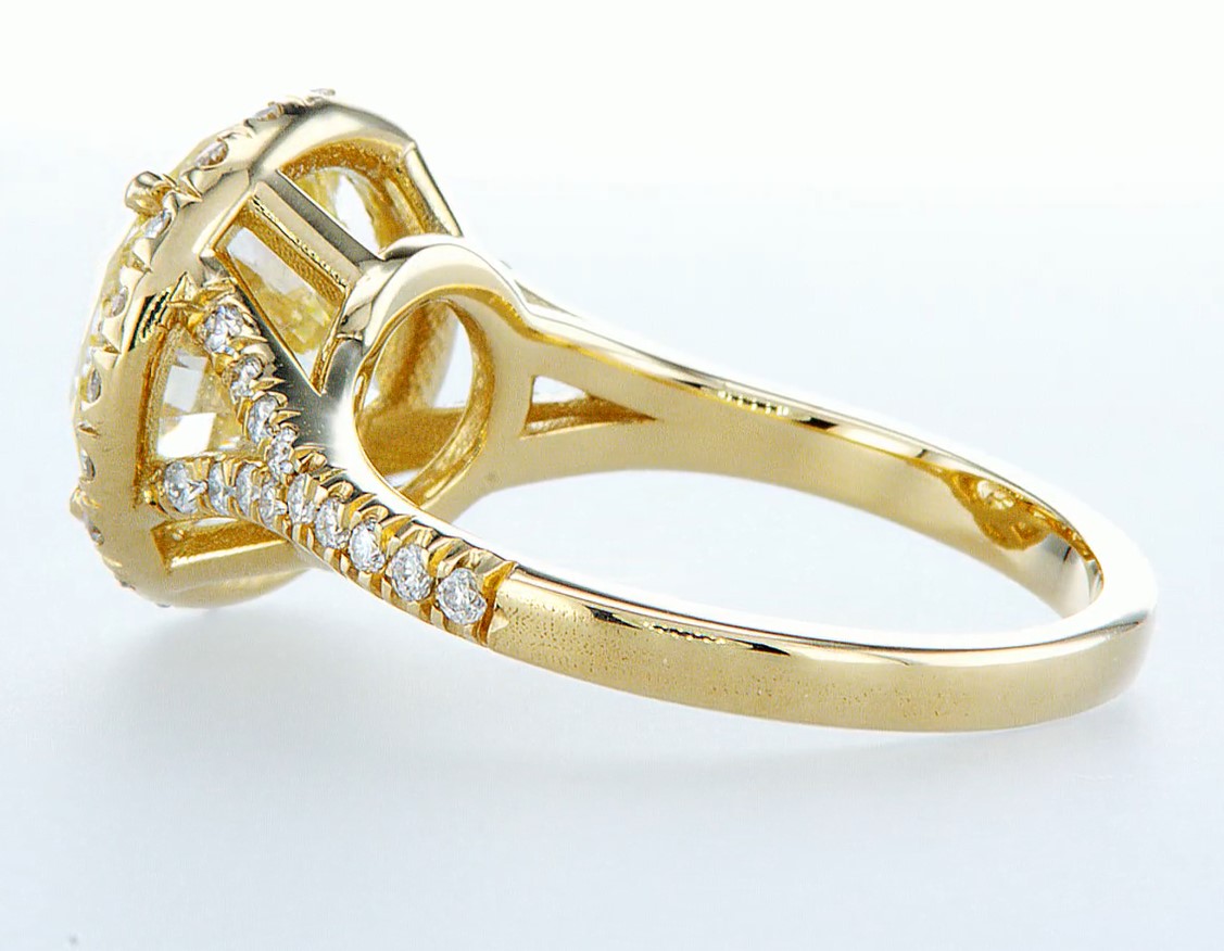 14 kt. Yellow gold - Ring - 4.58 ct Diamond - Diamonds - Image 3 of 7