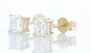 14 kt. Yellow gold - Earrings - 0.85 ct Diamond - Diamonds