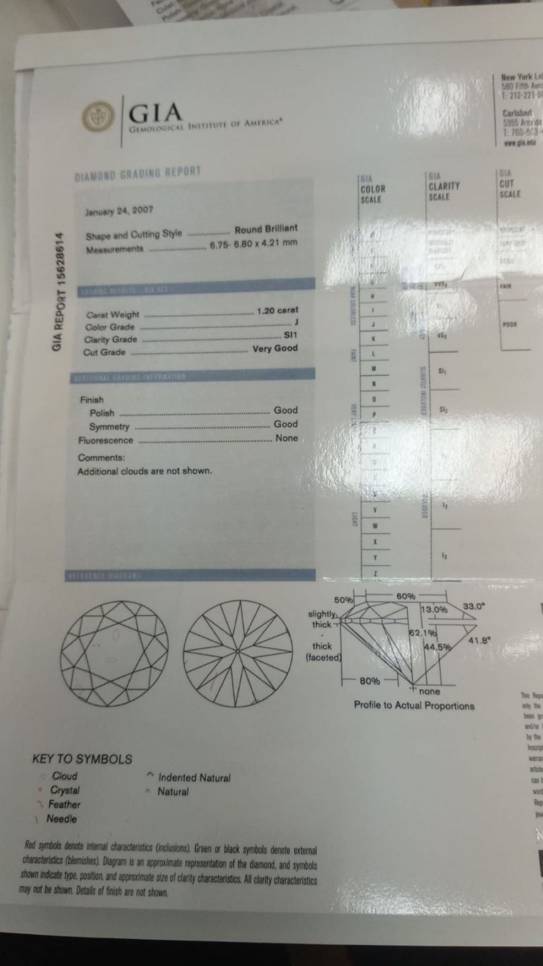 14KT White gold ring 1.20ctw gia cert - Image 2 of 2