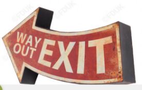Large Vintage Style Way Out Exit Sign. Metal, Painted, sign