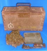 Militaria WW2 Vickers Long Ammunition Belt of Spent Shell/Casings Tool Spares Box Job Lot