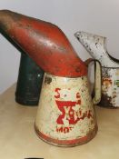 Vintage Oil Jugs Pourers Cans Shell X-100 Plus 2 Others