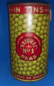 Very Large Advertising Tin for NATURAL No.1 PEAS advert Original advertisement from 1950s Shop Count