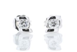 18ct White Gold Bar Set Diamond Earring 0.25 Carats