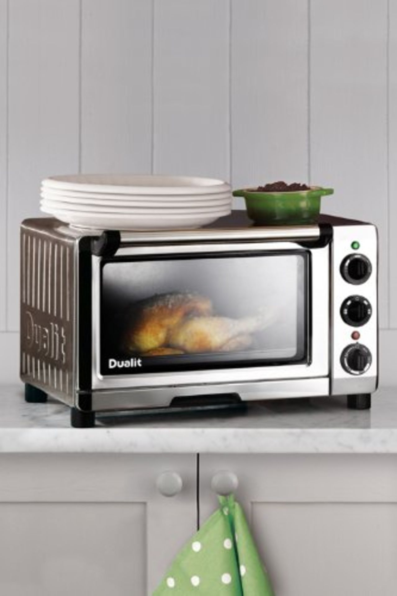 (T173) 1 x GRADE B - Dualit 89200 Mini Oven, 18 L, 1300 W - Chrome. Stainless steel constructio... - Image 2 of 4