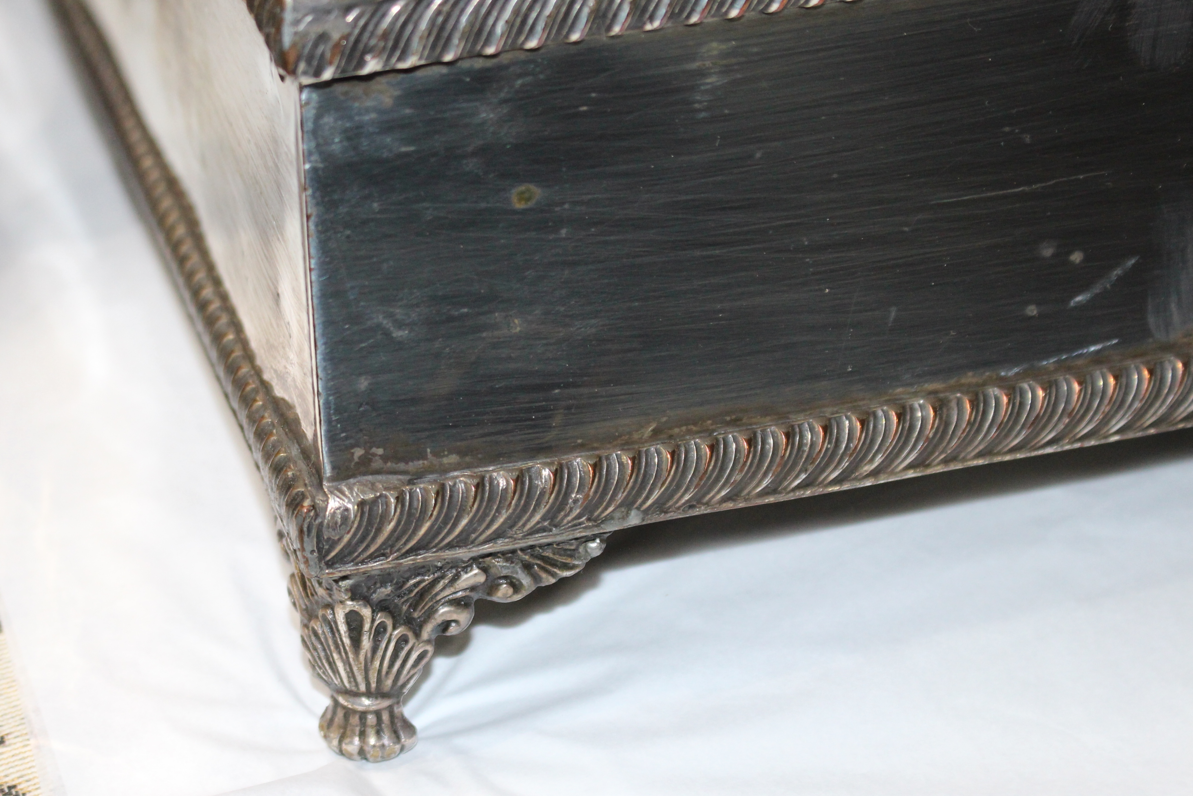 Large Antique Silver Plated Square Cake Stand - Image 3 of 3