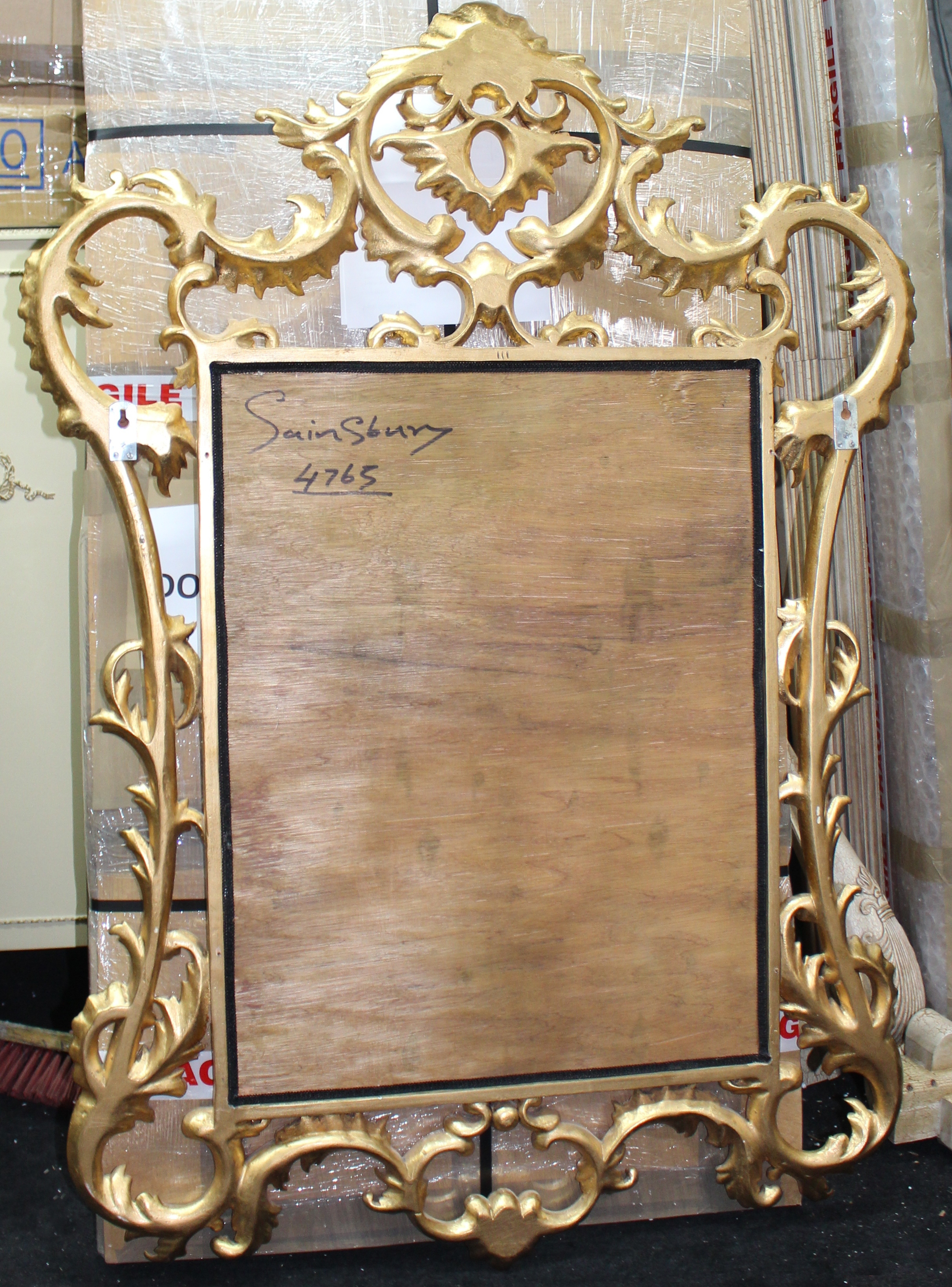 Pair of Ornate Carved Wood Gilt Bevelled Mirrors - Image 2 of 2