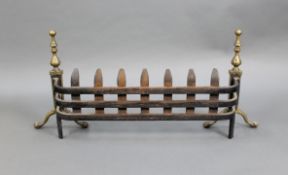 19th c. Brass & Cast Iron Fire Guard Basket Front