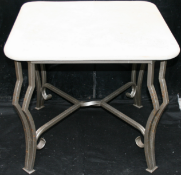 Imitation Marble Metal Base Occasional Table