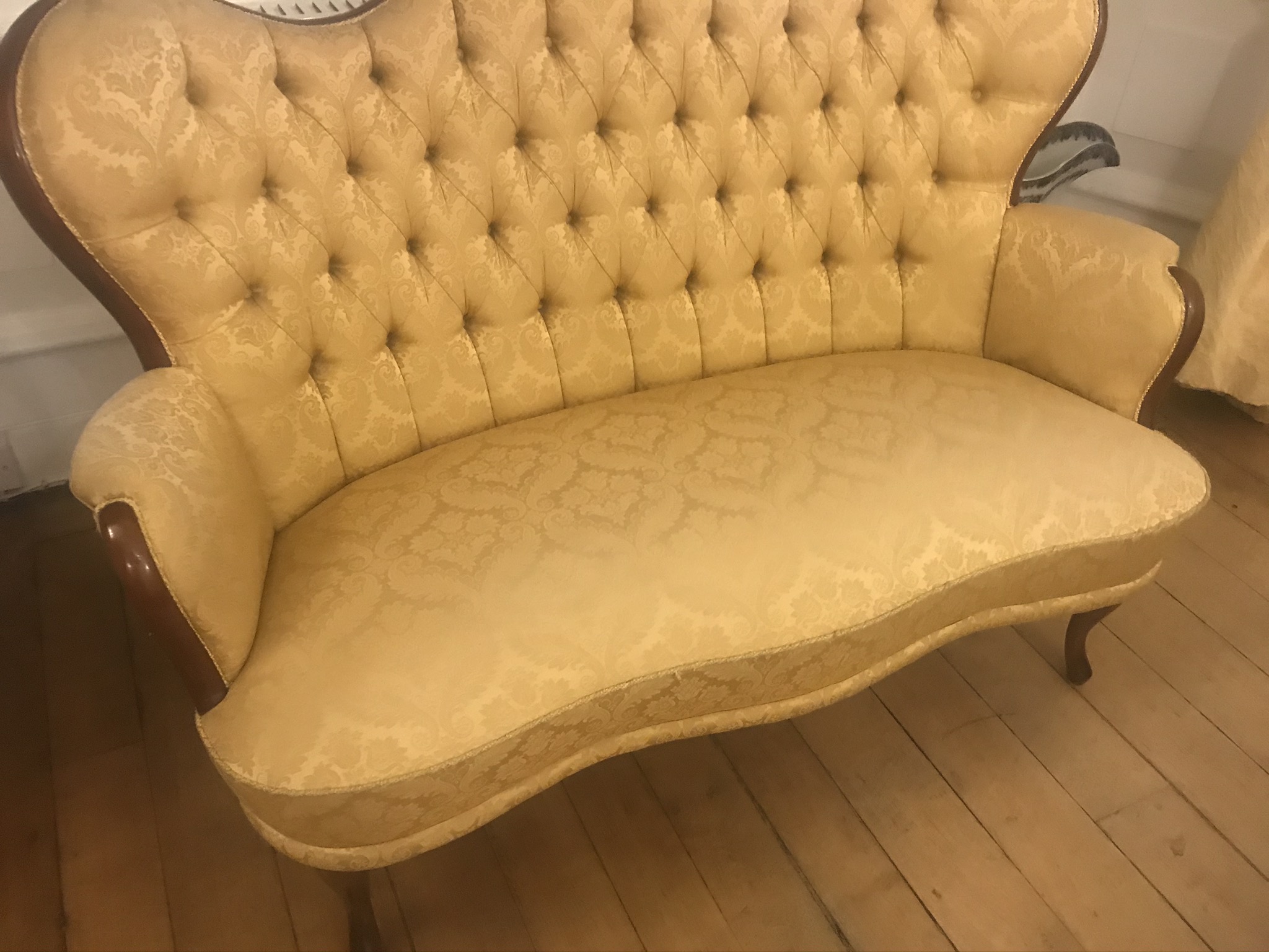 Two Seater Swept Back Upholstered Sofa - Image 8 of 12