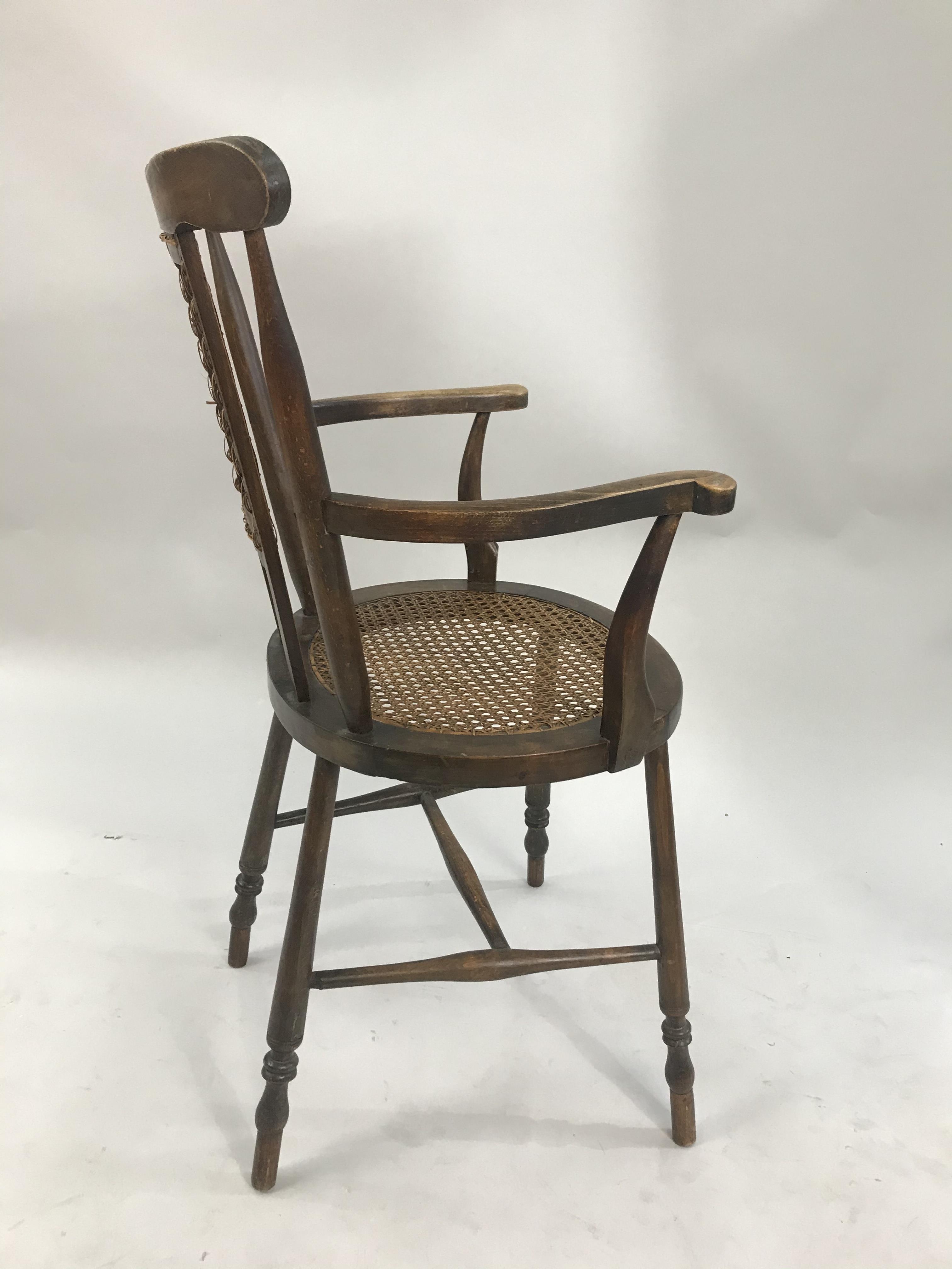 Antique Bergere Cane Armchair - Image 5 of 7